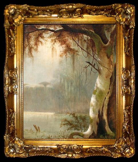 framed  Joseph Rusling Meeker Lake Maurepas Bayou, ta009-2